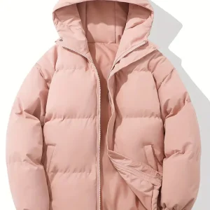 Manteau d’hiver unisexe matelassé – Doudoune chaude avec capuche