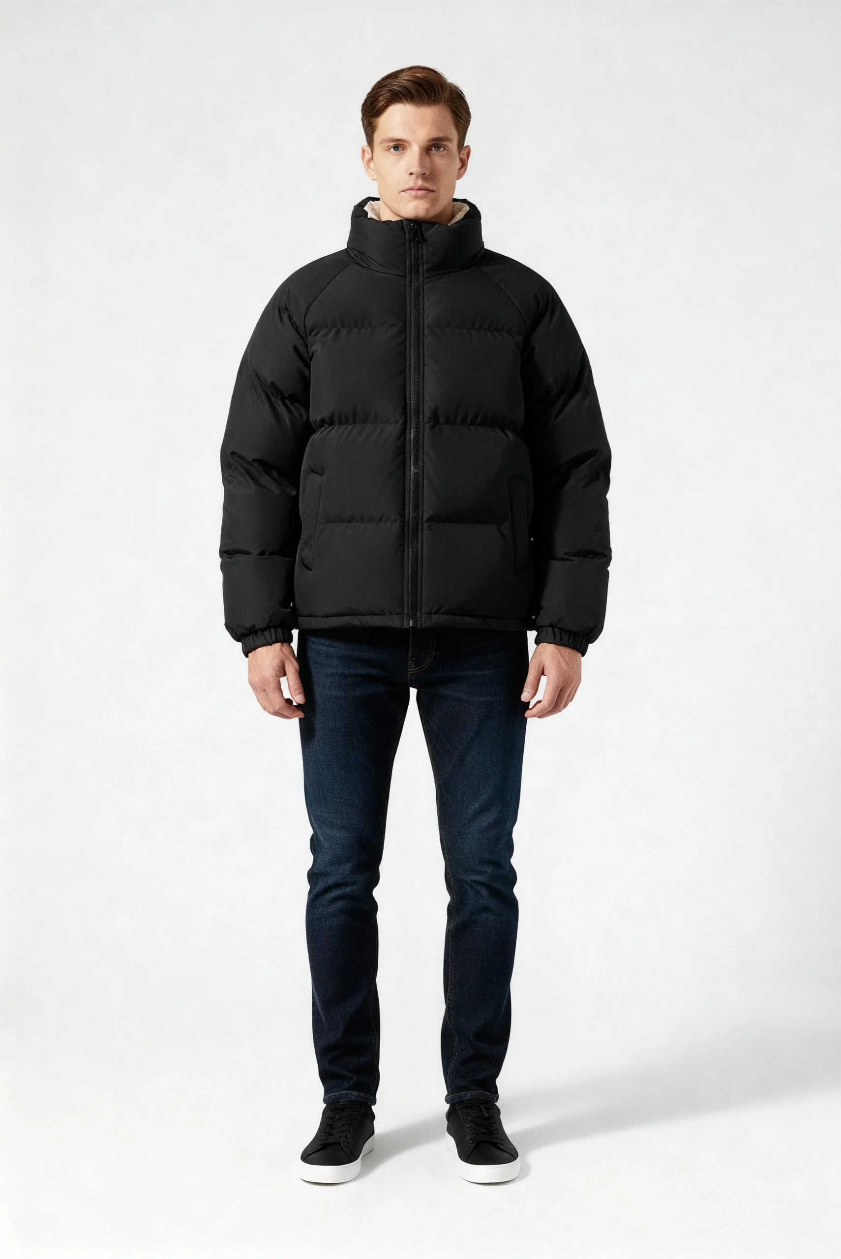 Veste d’Hiver Matelassée Homme – Manteau Chaud avec Col Montant et Doublure – Image 2