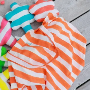 KATE AUSTIN Sac Market à Rayures Cabana - Orange et Blanc