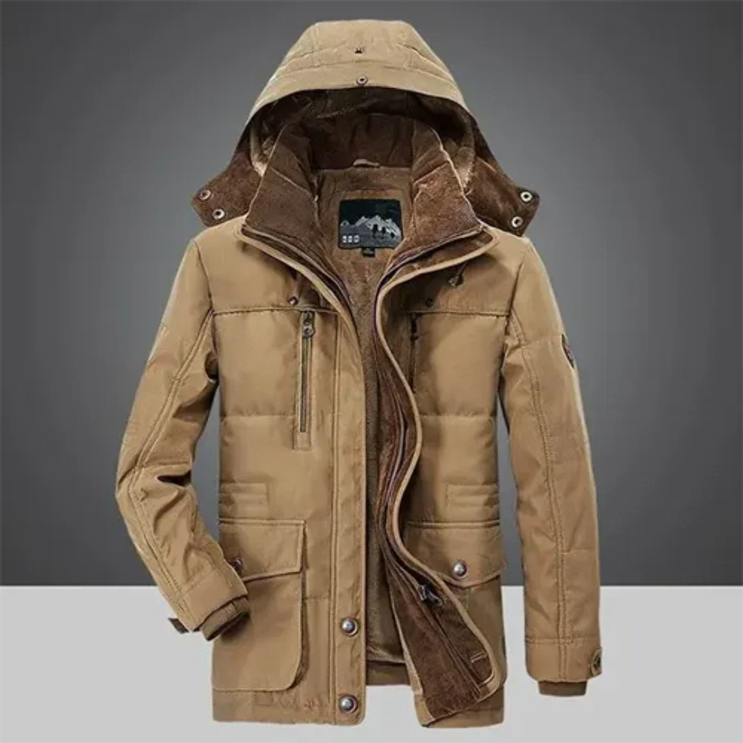 Manteau d’hiver homme avec capuche – Parka chaude à doublure douce – Image 3