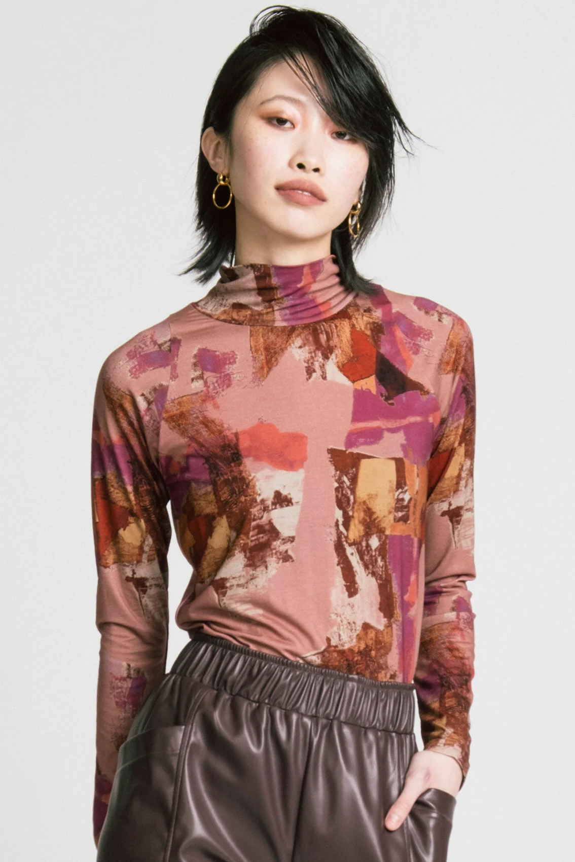 ALLISON WONDERLAND Col Roulé Arches - Imprimé Rose