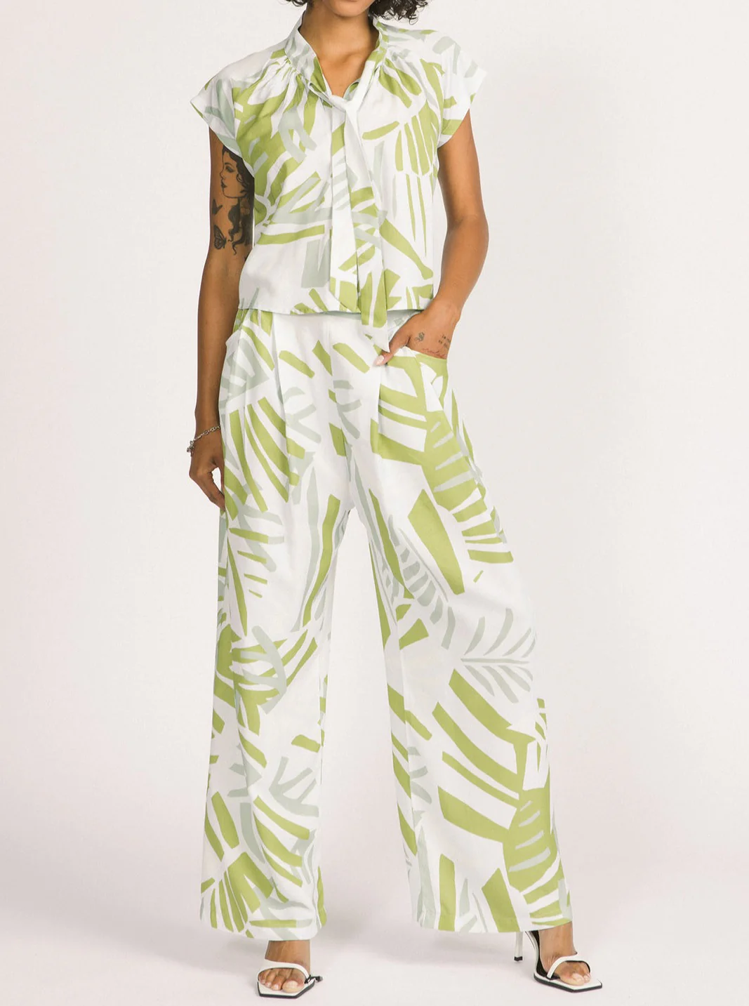 ALLISON WONDERLAND Pantalon Darcy - Feuille