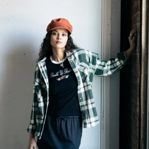 BRIXTON Chemise Bowery Vintage - Vert et Bleu