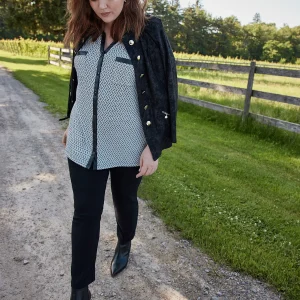 Blouse à manches 3/4 avec boutons