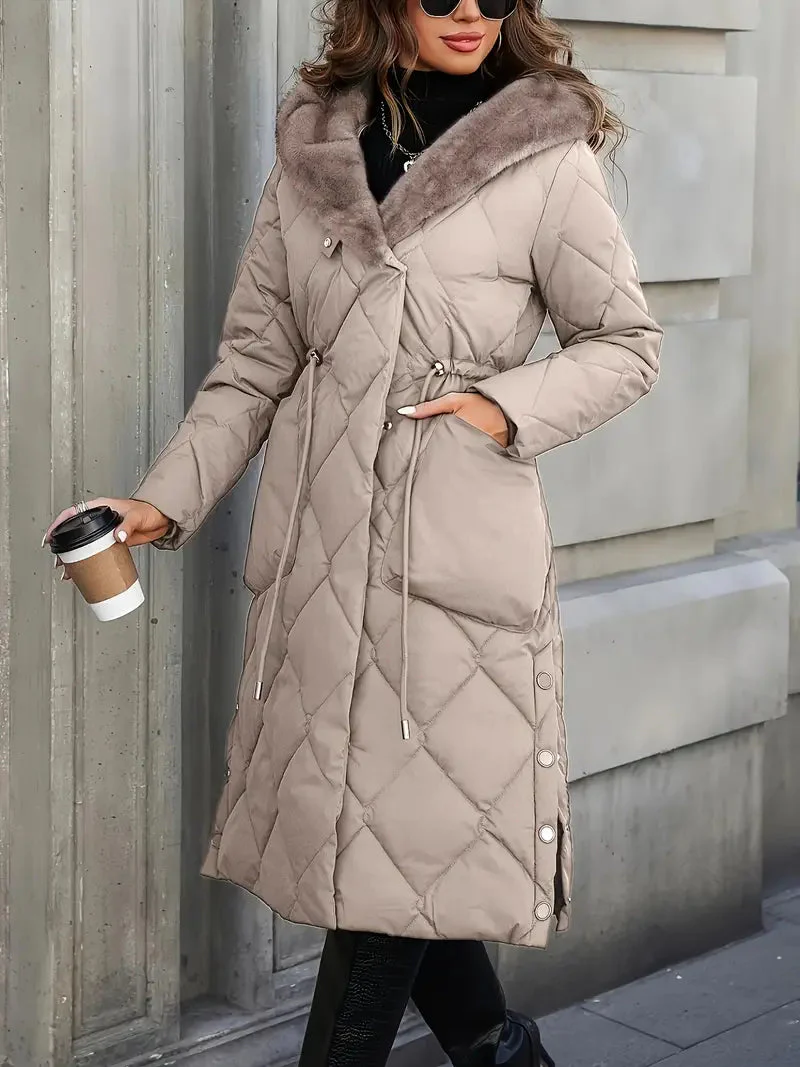 Jeane ~ Élégant manteau d'hiver matelassé avec col en fausse fourrure – Image 8