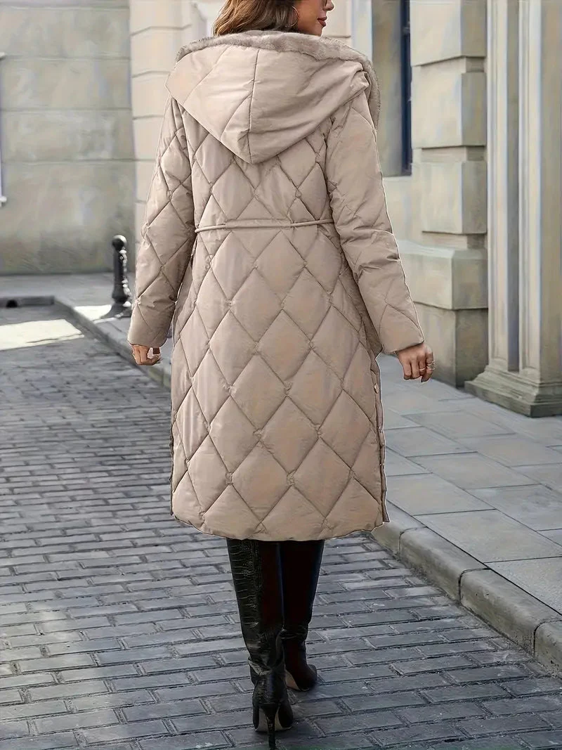 Jeane ~ Élégant manteau d'hiver matelassé avec col en fausse fourrure – Image 9