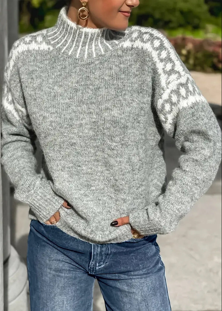 Stephanie ~ Pull Col Roulé Décontracté Avec Motif Imprimé – Image 2