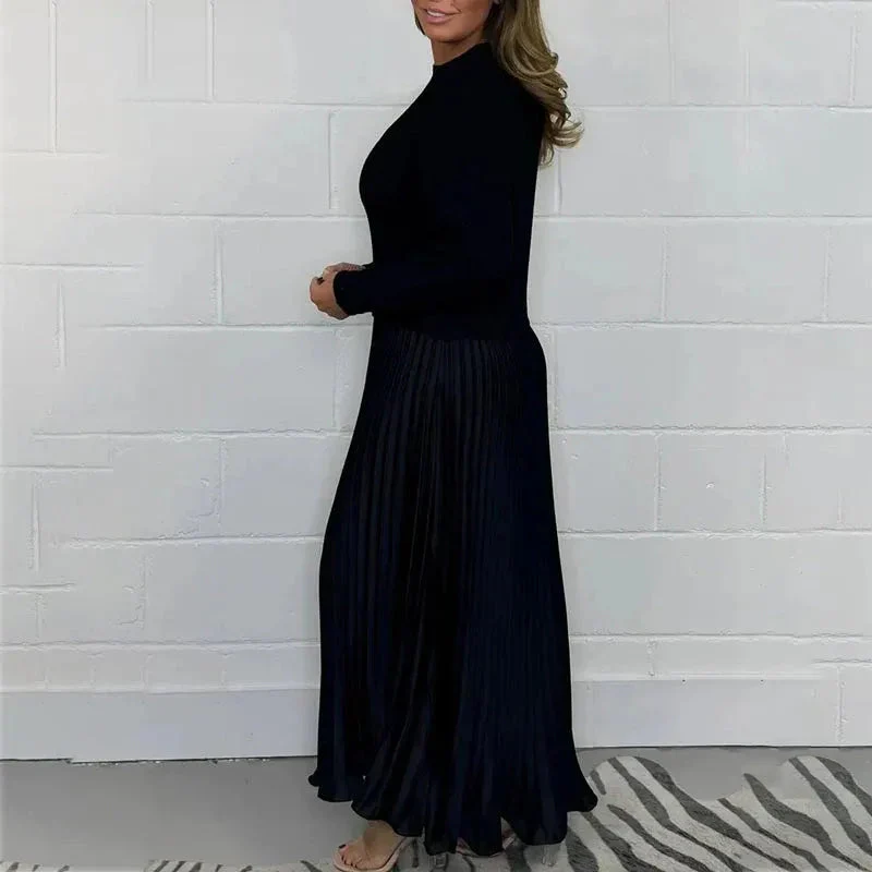 Claudia ~ Robe maxi avec jersey et jupe plissée – Image 6