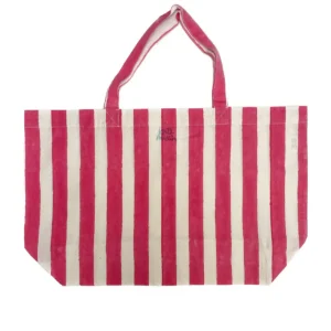 KATE AUSTIN Sac Market à Rayures Cabanes - Rose et Blanche