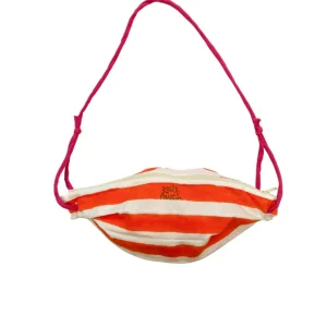 KATE AUSTIN Sac Bonbon à Larges Rayures Orange et Blanc