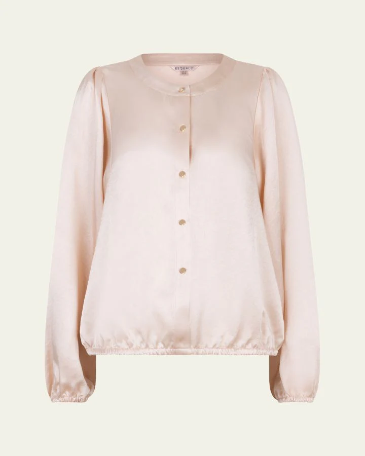 BLOUSE À MANCHES BALLON EN ACETATE – Image 2