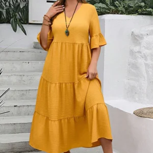 Elin ~ Robe longue ample avec volants