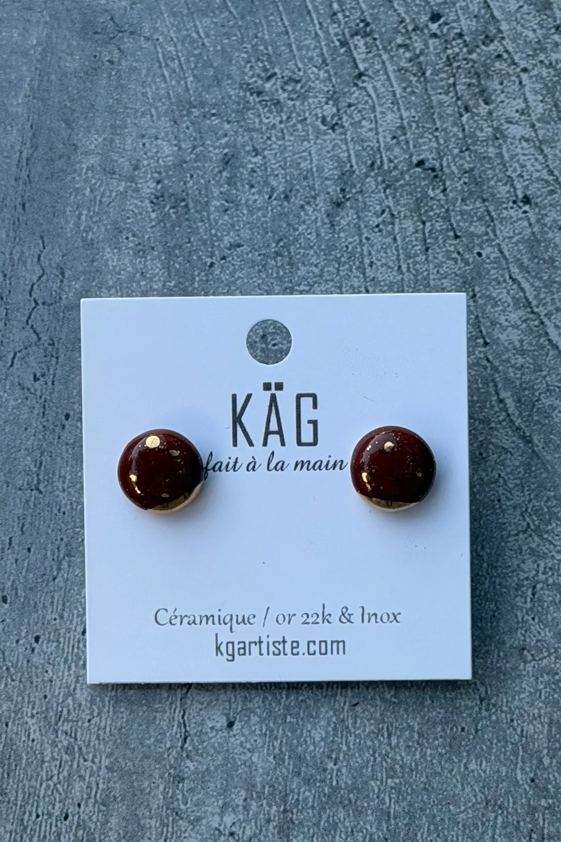 KAG Boucles d'Oreilles Céramique Abstraite – Image 6