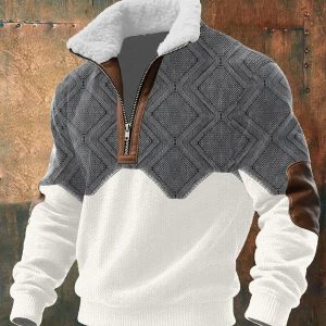 Danoirparis™ | PULL ZIPPÉ À COL MONTANT FOURRÉ