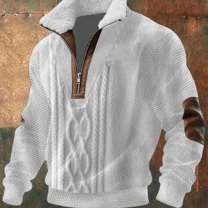 Danoirparis™ | PULL ZIPPÉ À COL MONTANT FOURRÉ