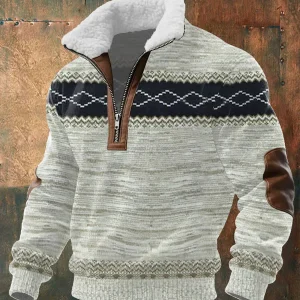 Danoirparis™ | PULL ZIPPÉ À COL MONTANT FOURRÉ