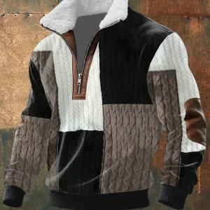 Danoirparis™ | PULL ZIPPÉ À COL MONTANT FOURRÉ