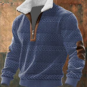 Danoirparis™ | PULL ZIPPÉ À COL MONTANT FOURRÉ