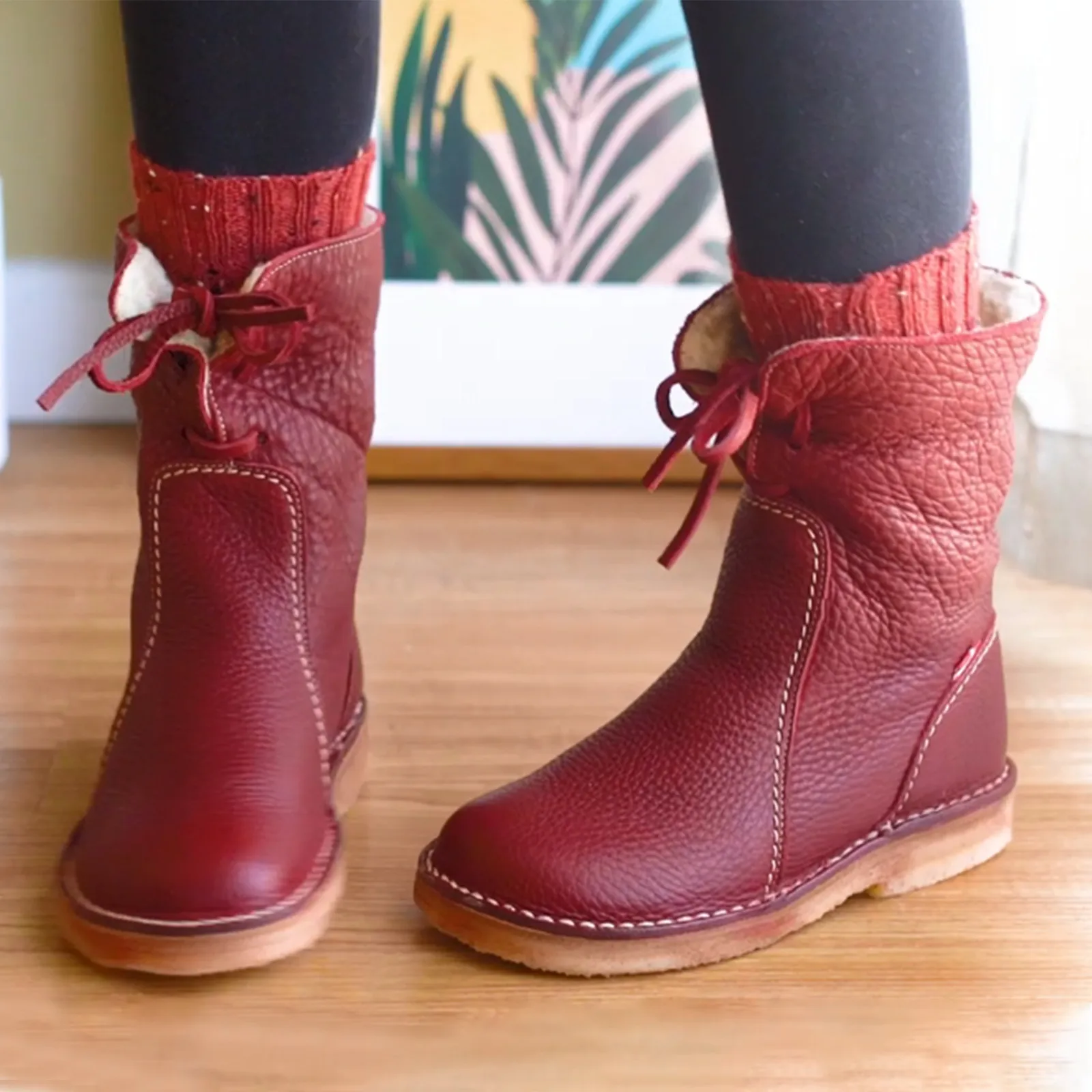 Modeline | Bottes Imperméables en Cuir Polaire Avec Doublure en Laine – Image 7
