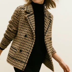 Vionne ~ Veste en maille pied-de-poule