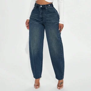 Jean taille haute coupe ample – Pantalon femme confortable et stylé