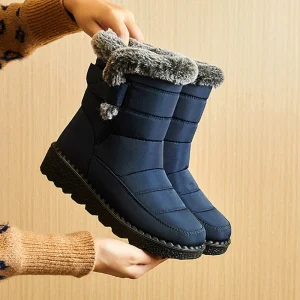 Bottes d’hiver chaudes femme – Bottes imperméables avec semelle antidérapante