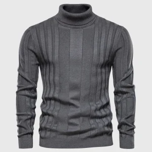 Pull homme à col – Pull slim fit en maille côtelée