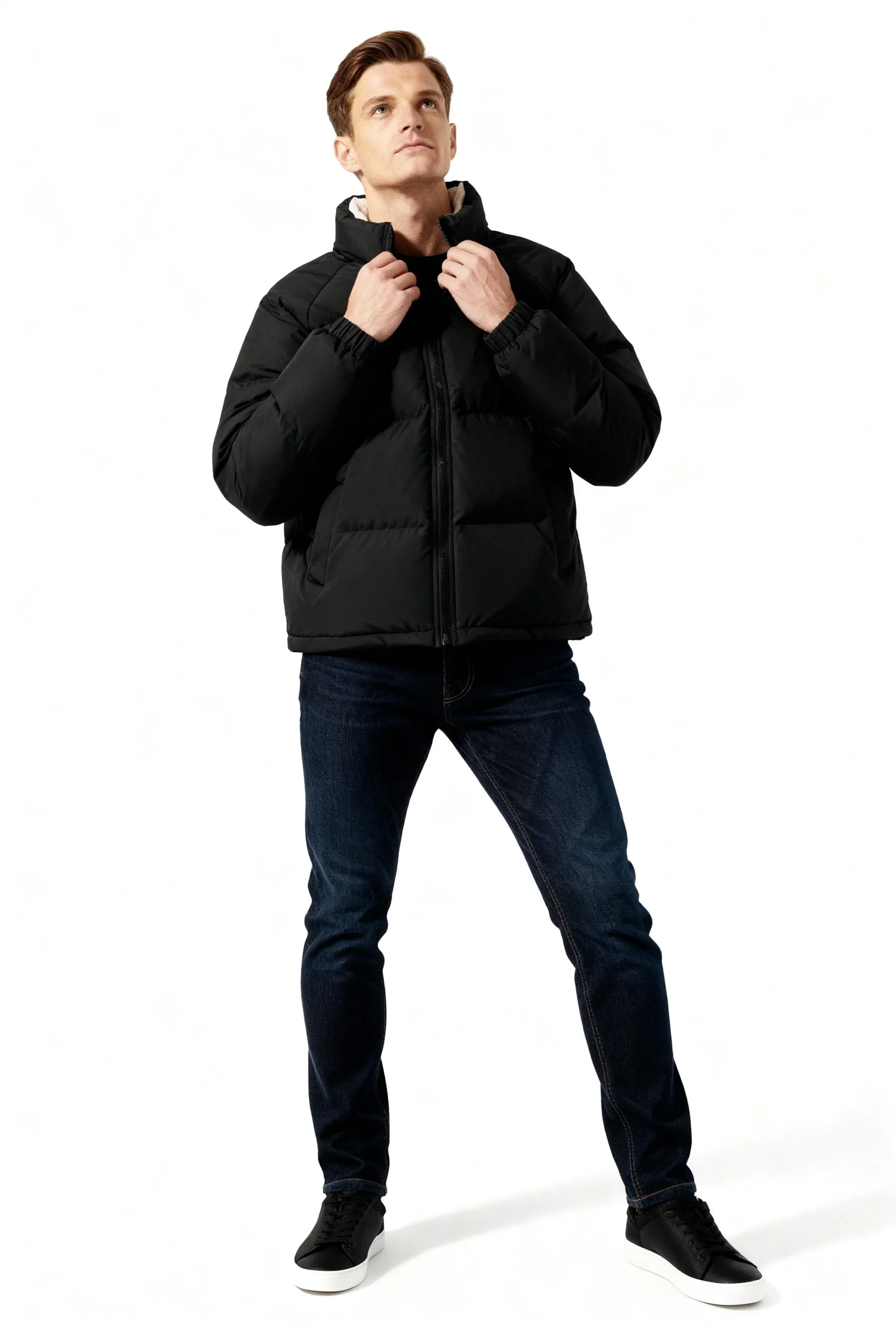 Veste d’Hiver Matelassée Homme – Manteau Chaud avec Col Montant et Doublure – Image 7