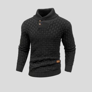 Pull Homme Tricoté – Pull Chaud avec Col et Design Classique