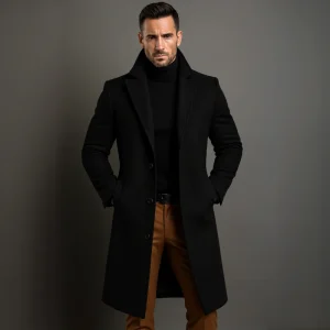 Manteau homme en pure laine de haute qualité
