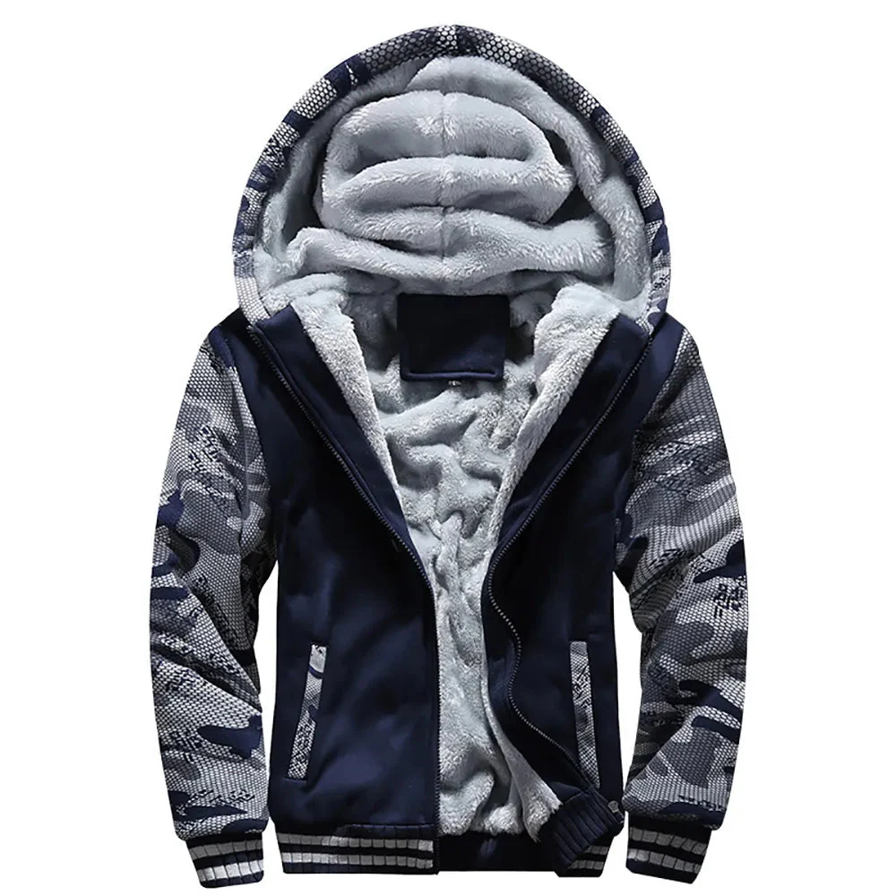 Veste à Capuche Homme Chaude – Manteau d’Hiver Doublé Confortable avec Capuche – Image 2