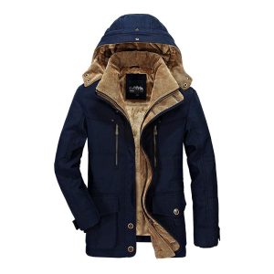 Veste d’Hiver Homme Robuste – Modèle Chaud Extérieur avec Capuche et Poches