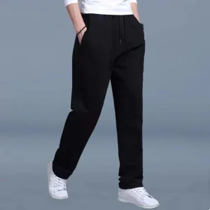 Pantalon de jogging homme – Pantalon confortable à coupe droite avec cordon de serrage