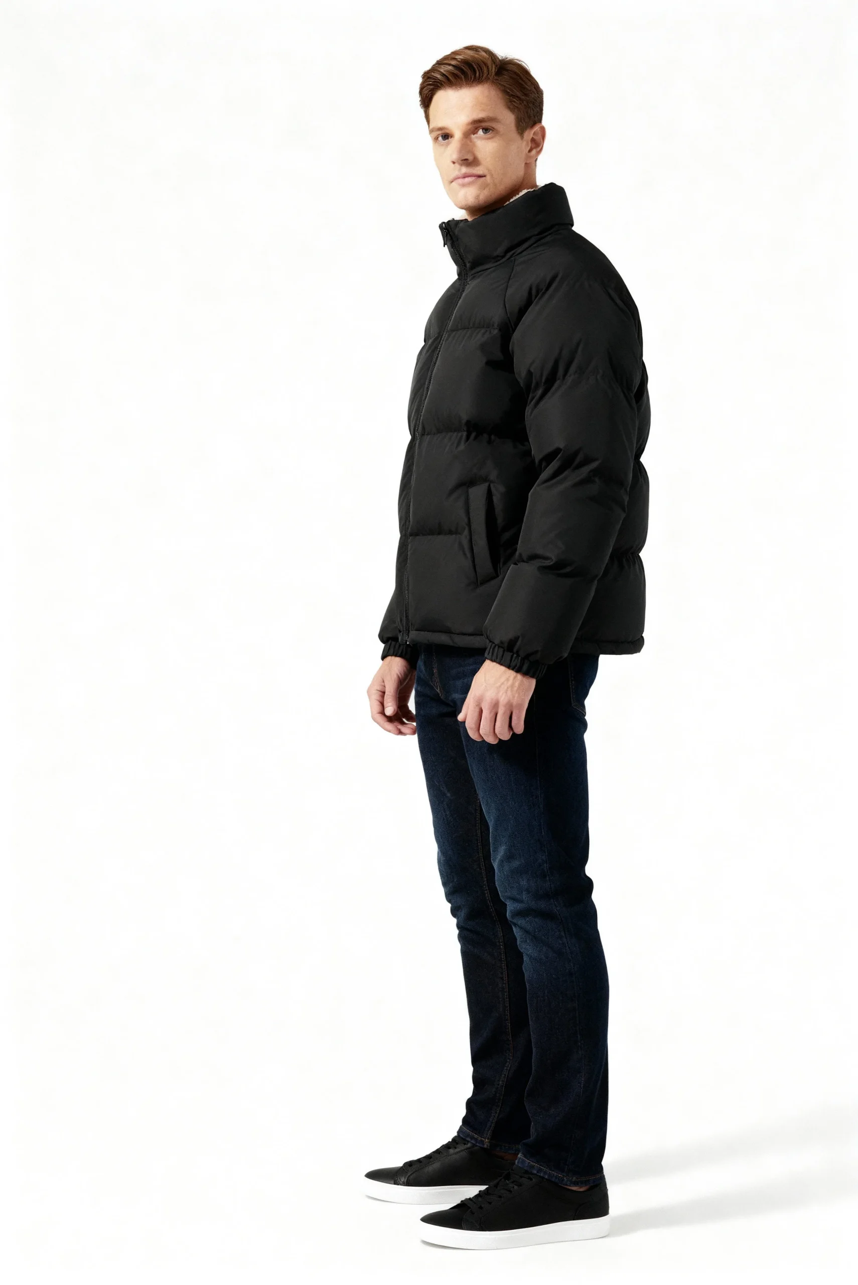Veste d’Hiver Matelassée Homme – Manteau Chaud avec Col Montant et Doublure – Image 8