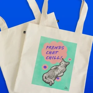OUI MANON Sac Tote Bag - Prends chat chill
