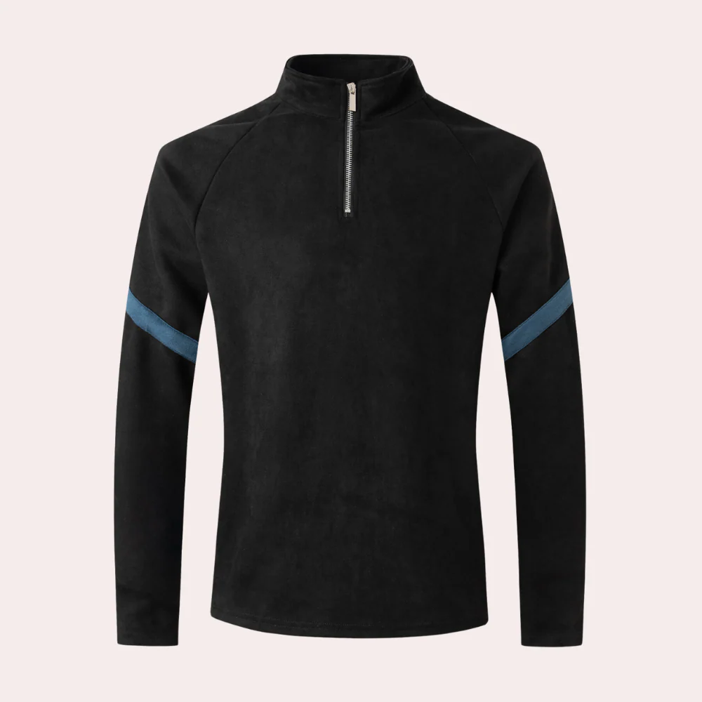 Pull homme à demi-zip – Sweat sportif avec détail rayé – Image 8