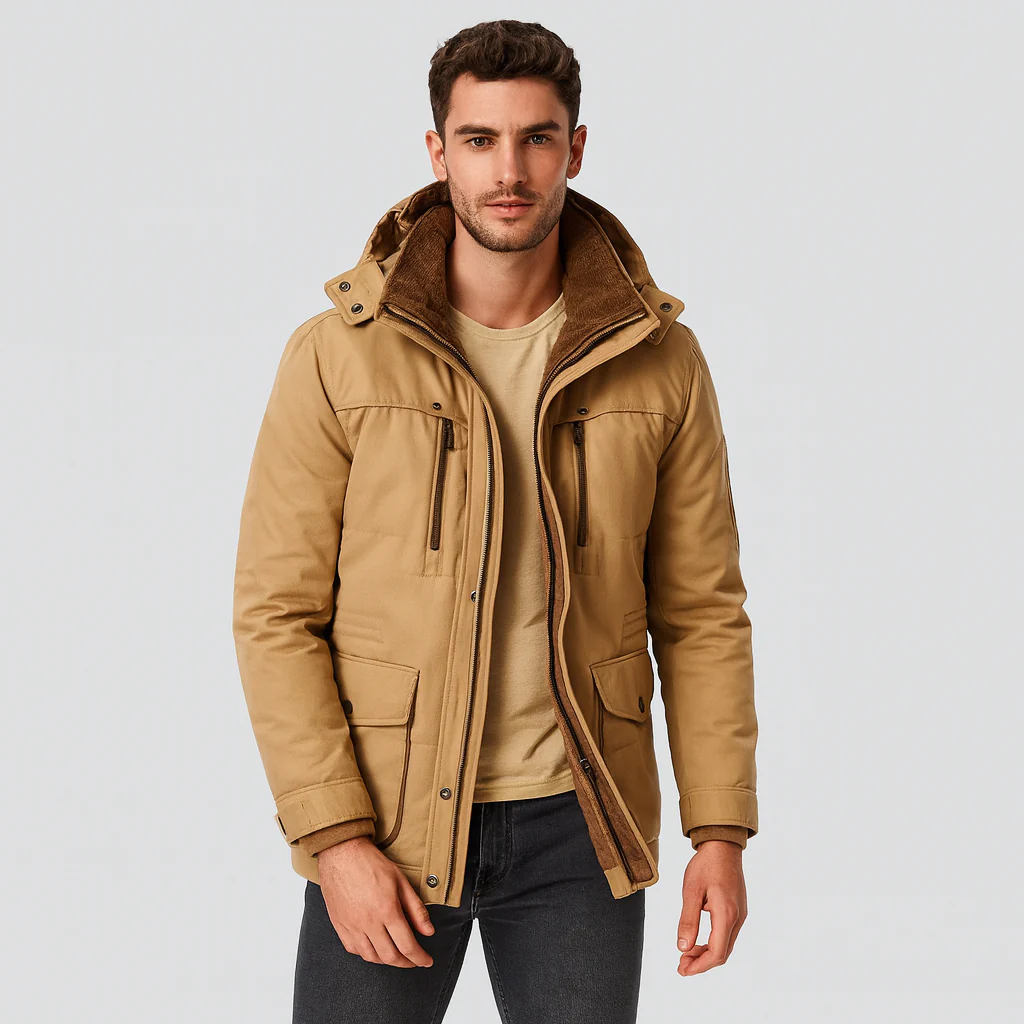 Manteau d’Hiver Homme avec Capuche – Chaud, Élégant et Fonctionnel – Image 4