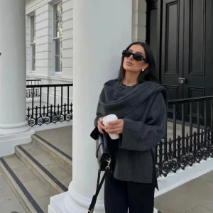 Cape Manteau Femme Élégante et Douce