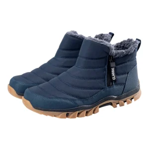 Bottes d’hiver homme extérieur – Bottines chaudes antidérapantes à fermeture éclair