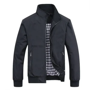 Blouson bomber homme slim fit zippé – Veste légère printemps et automne