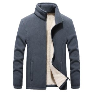 Veste polaire homme – Douce et chaude avec col montant et fermeture éclair