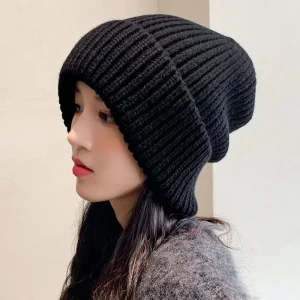 Bonnet oversize en maille – Chapeau d’hiver chaud et tendance pour femme