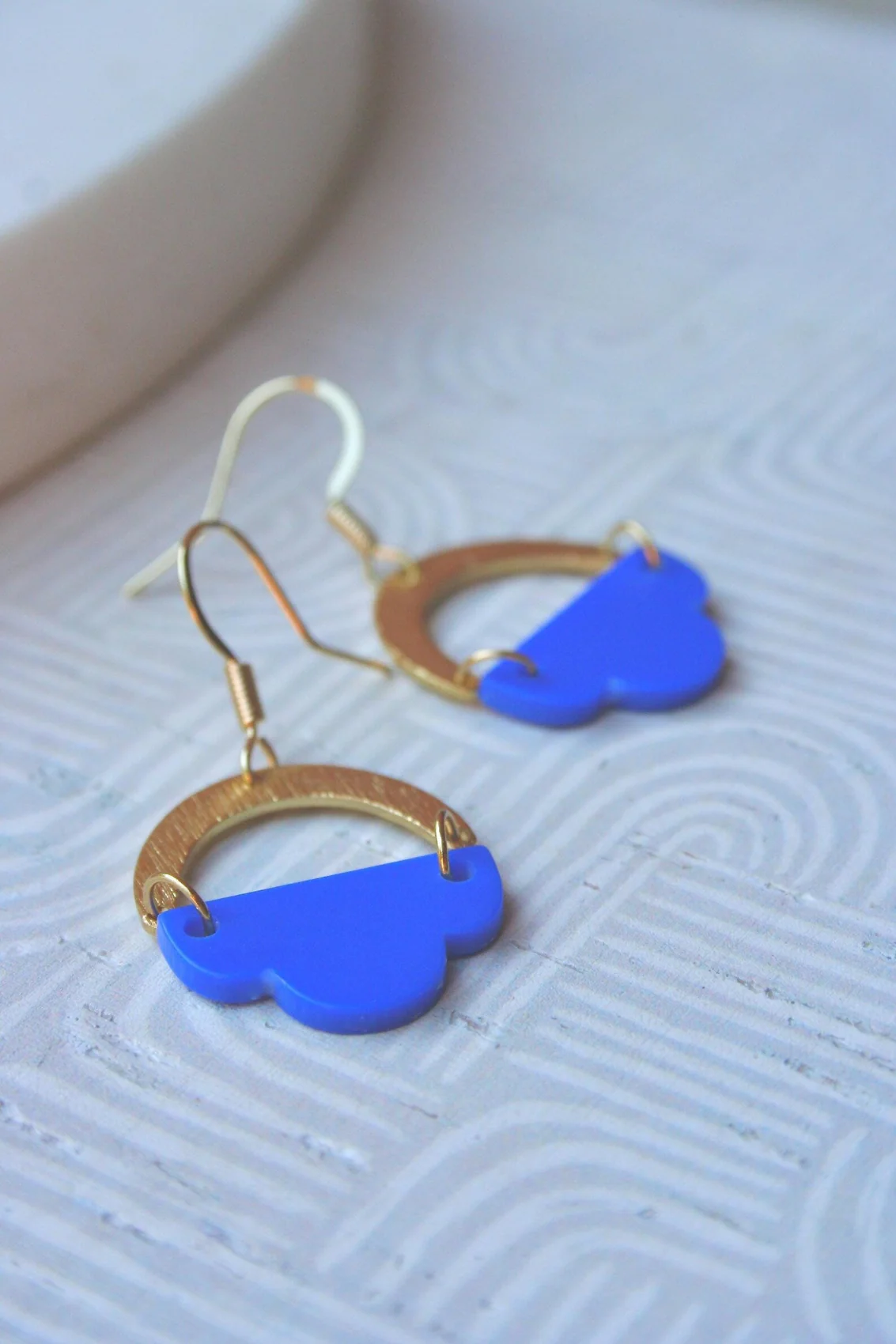 BOUCLE D'OR Boucles d'Oreilles Demi Nuage - Bleu – Image 4