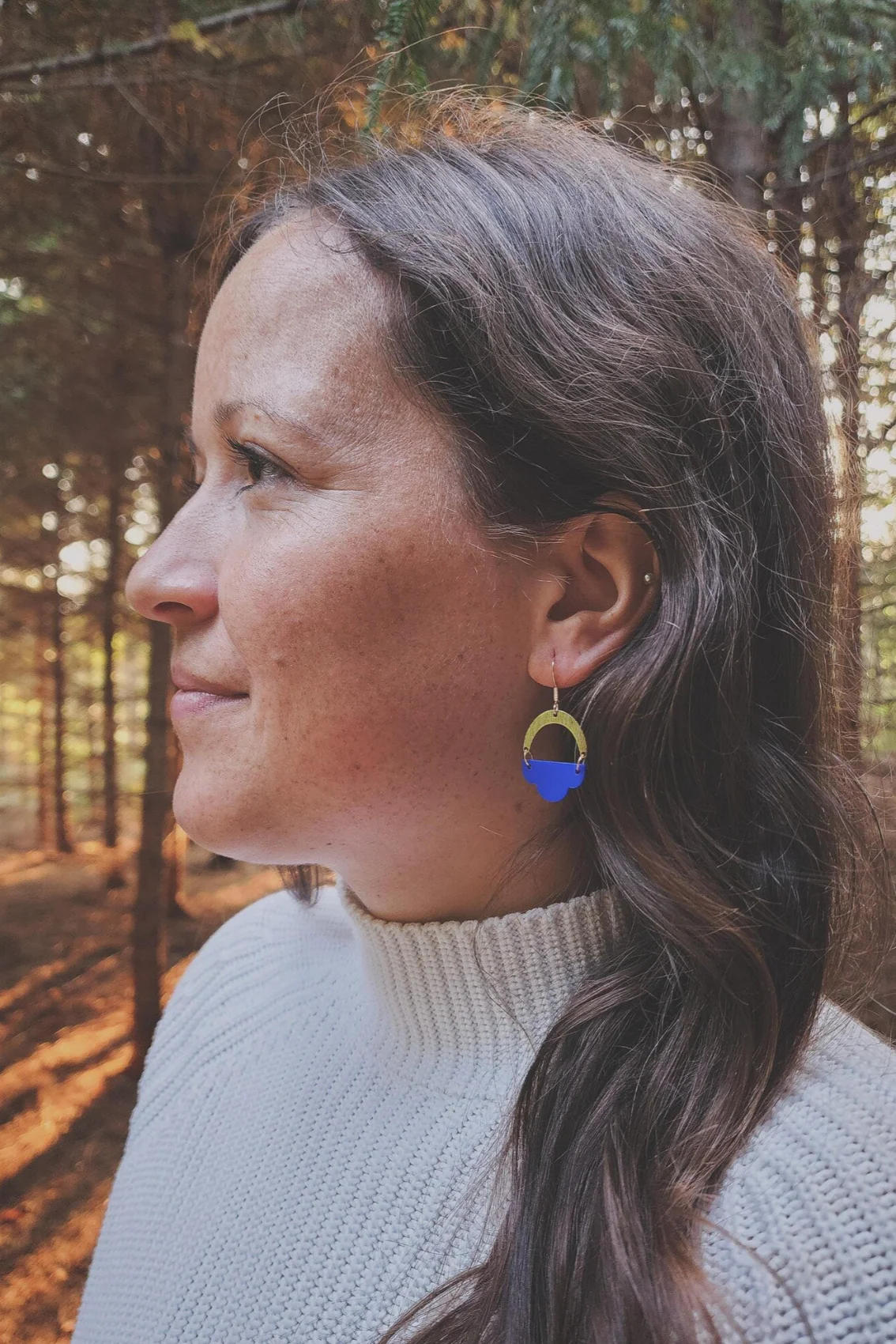 BOUCLE D'OR Boucles d'Oreilles Demi Nuage - Bleu – Image 3