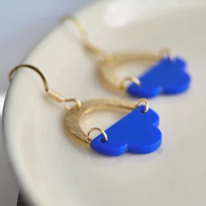 BOUCLE D'OR Boucles d'Oreilles Demi Nuage - Bleu