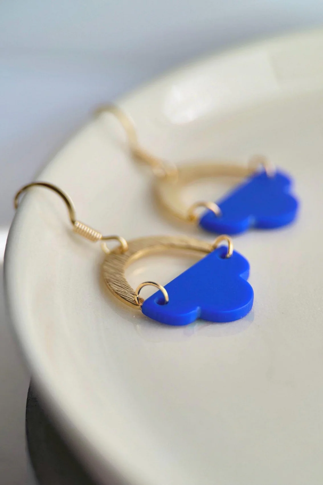 BOUCLE D'OR Boucles d'Oreilles Demi Nuage - Bleu