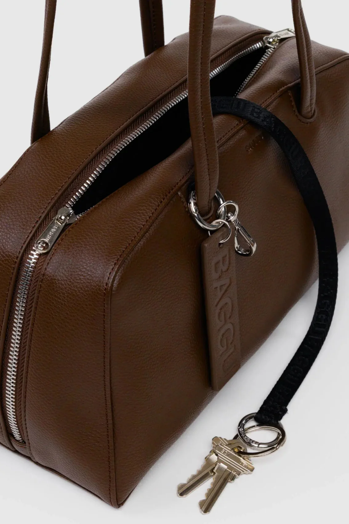 BAGGU Sac Bowler Cuir Recyclé - Brown – Image 6