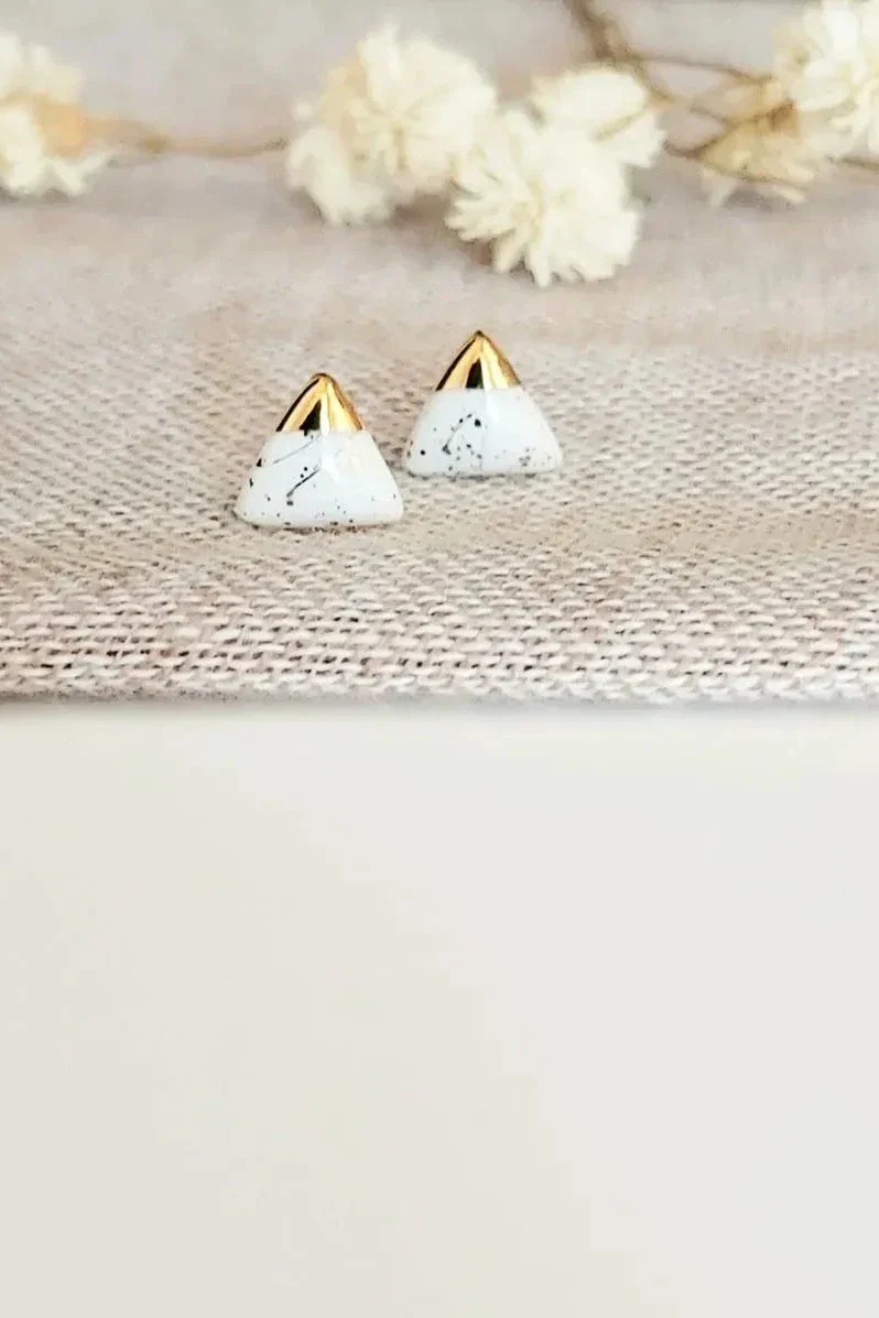 KAG Boucles d'Oreilles Céramique Triangle – Image 5