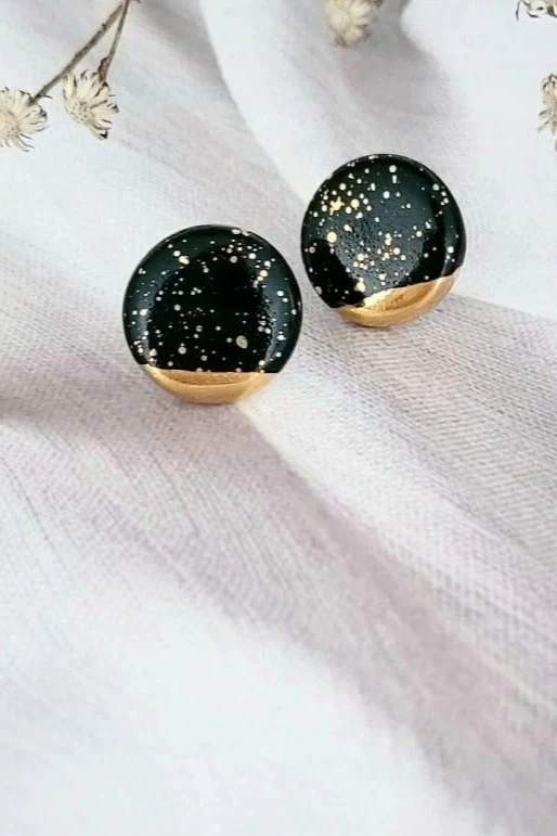 KAG Boucles d'Oreilles Céramique Abstraite – Image 3