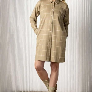 BODYBAG Robe Chemise Sussex - Camel Grid